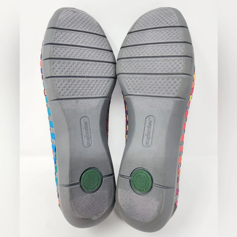 comfortview Multicolor Woven Slip-On Flats